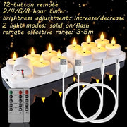 12 luce da tavolo ricaricabili con stazione di ricarica e timer - luce da tavolo led - candele fumanti a distanza con timer - ideale per l'uso domestico - Halloween - Ognissanti - Natale - decorazione di festa
