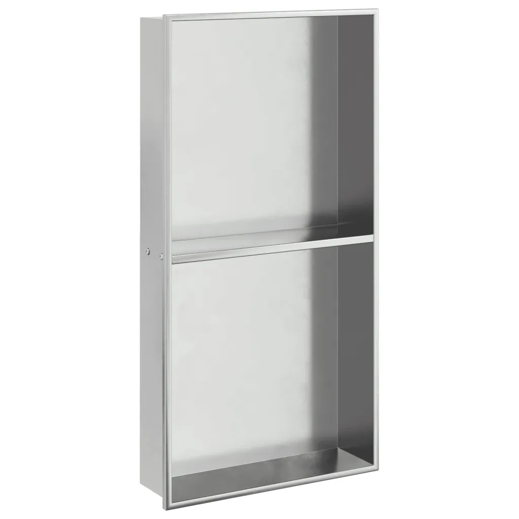 Nicchia per Doccia Argento Spazzolato 32x62x9cm in Acciaio Inox CFW3334366