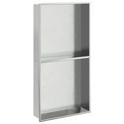 Nicchia per Doccia Argento Spazzolato 32x62x9cm in Acciaio Inox CFW3334366