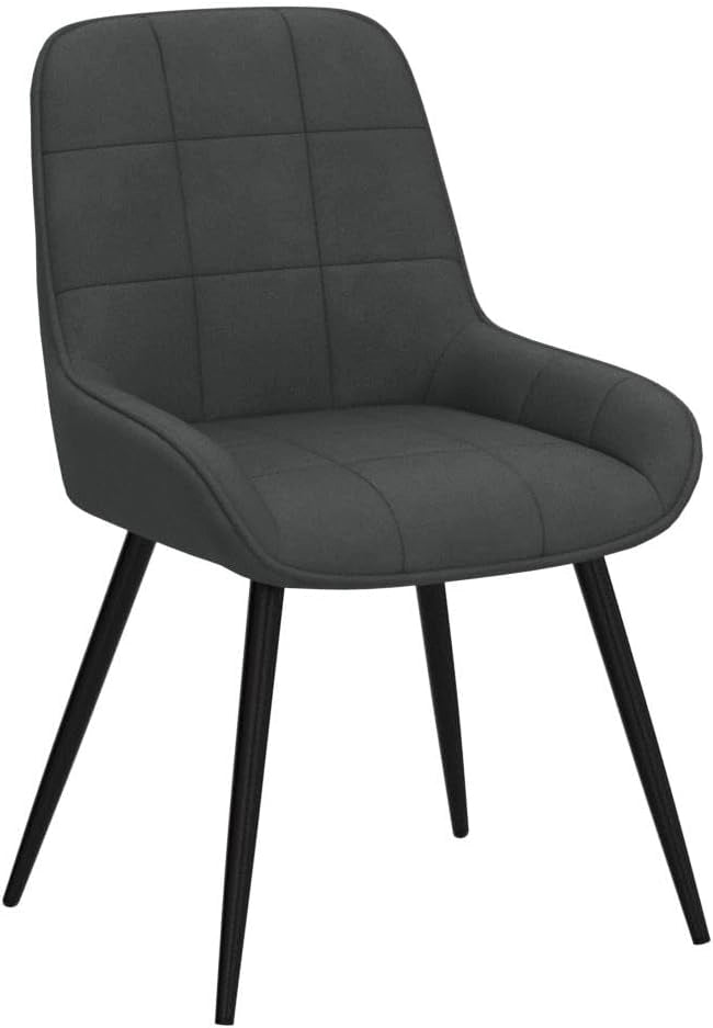 Set di 2 Sedie da Pranzo con Schienale Curvo, Sedie Ergonomiche in Velluto e Metallo, Poltroncina imbottita per Salotto, Ufficio, Camera da Letto, Grigio scuro BH331dgr-2