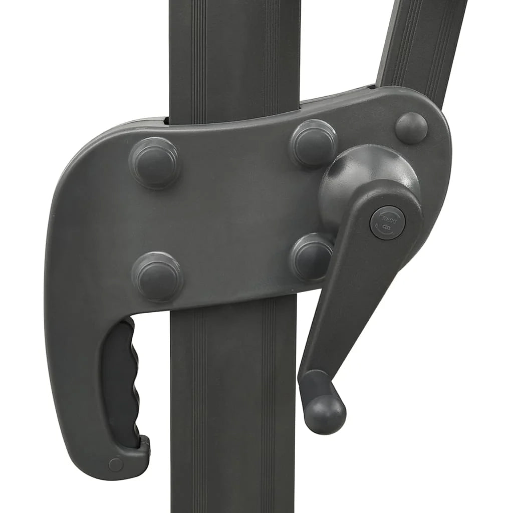 Ombrellone da giardino a sbalzo con palo e luci LED 300 cm nero 02_0008523