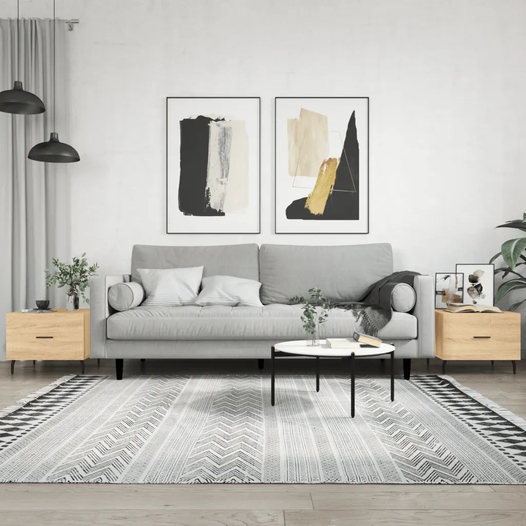 2 pz Tavolini salotto | Tavolino da caff¨¨ | Tavolino da Soggiorno Rovere Sonoma 50x50x40cm Legno Multistrato