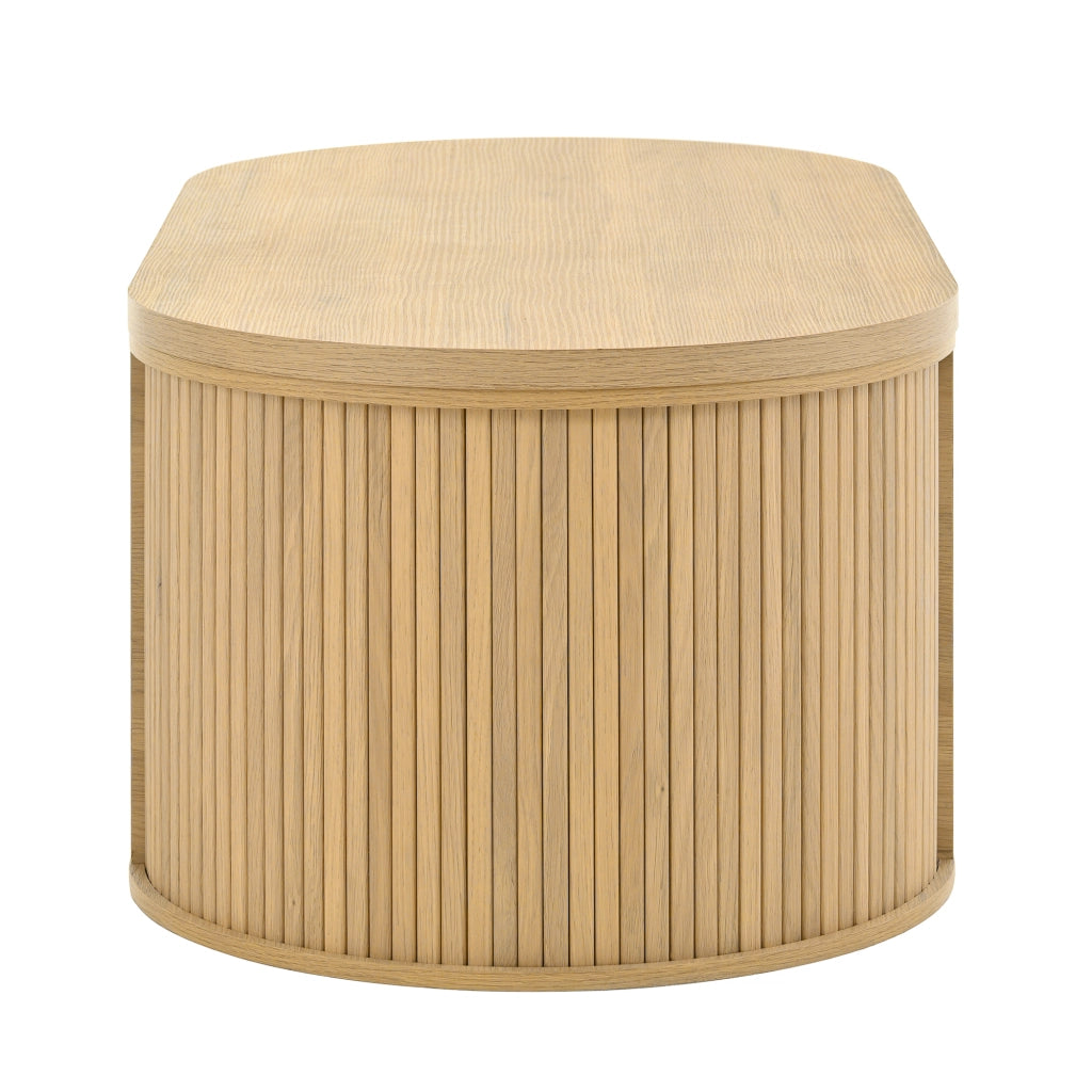 Tavolino da Salotto Alzabile con Piano Regolabile e Ripiano Estraibile; Stile Moderno; in MDF; 110×55;5×40 cm; Naturale