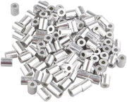 Fascetta di Crimpatura per 100 pezzi - Lega di Alluminio - Inox - Resistente alla Corrosione - per Cavi di Acciaio di 1,5 mm - Duraturo - Calotta per Cavi
