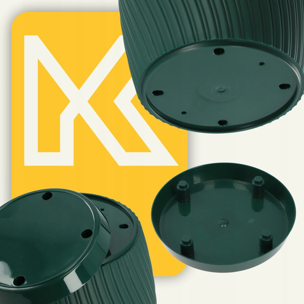 Vaso da fiori KADAX con supporto, coperchio, ciotola rotonda, 27 cm, verde