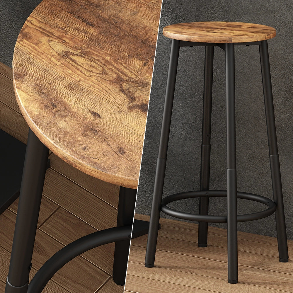 Vicco Set di 2 sgabelli da bar Rovere rustico 31.5 x 64 cm 2 parti