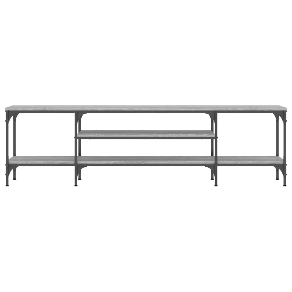 Mobile TV Grigio Sonoma 161x35x45 cm Legno Multistrato e Ferro 831811