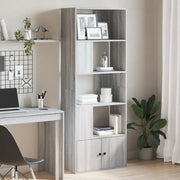 Libreria-Scaffale per Libri-Mobile di Stoccaggio Grigio Sonoma 70x36x189 cm in Legno Multistrato