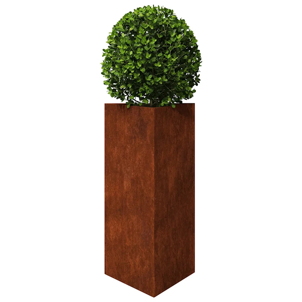 Fioriere da Giardino 2 pz Triangolari 40x40x75cm Acciaio Corten