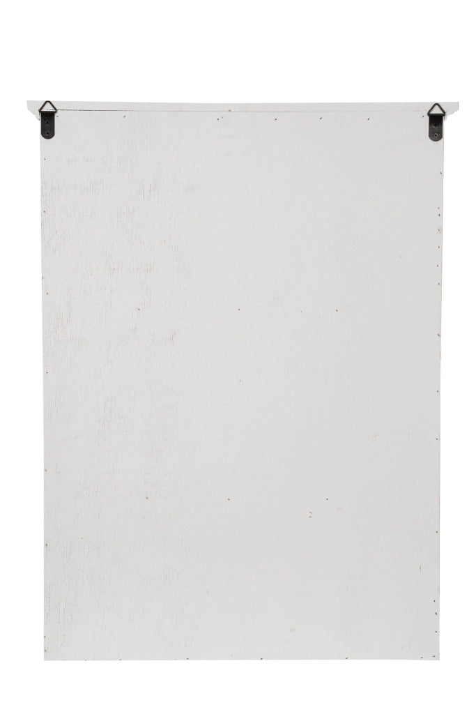 Biscottini VETRINETTA BACHECA IN LEGNO FINITURA BIANCA ANTICATA L48XPR12XH63 CM STILE SHABBY
