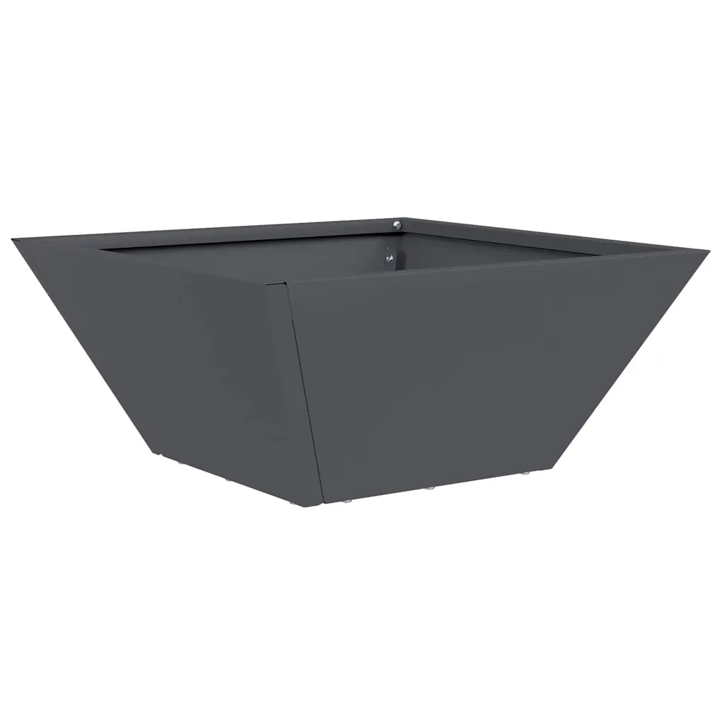 Fioriera da giardino trapezoidale moderna stile contemporaneo 35 x 35 x 15 cm acciaio antracite 02_0052358