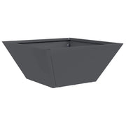 Fioriera da giardino trapezoidale moderna stile contemporaneo 35 x 35 x 15 cm acciaio antracite 02_0052358