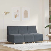 Unità di Divano Modulare Senza Braccioli 3 pcs Grigio scuro