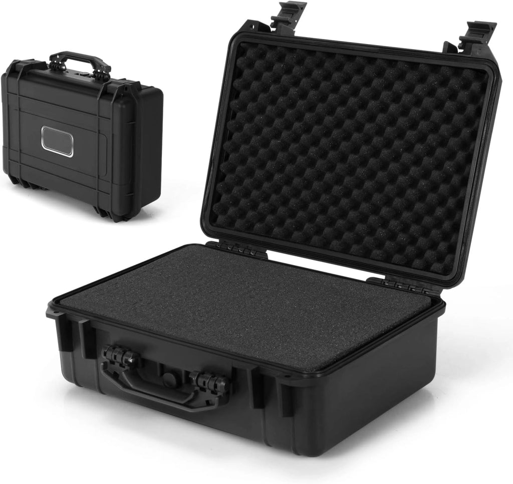Valigetta di stoccaggio, custodia impermeabile con schiuma adattabile e valvola di compensazione della pressione, scatola di immagazzinaggio macchina fotografica, per attrezzi, Gopro, obiettivi