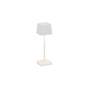 Zafferano Ofelia Pro Micro Lampada a led da tavolo Bianca ricaricabile e dimmerabile