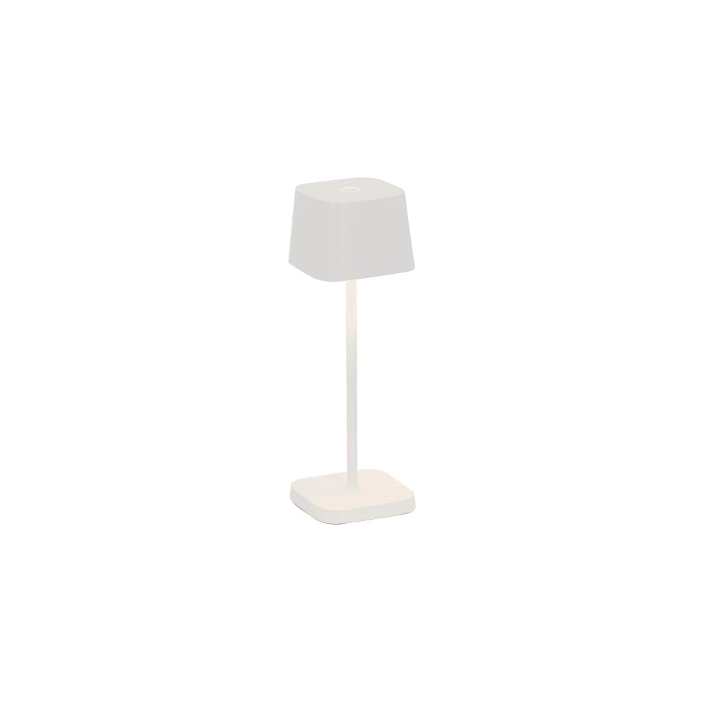 Zafferano Ofelia Pro Micro Lampada a led da tavolo Bianca ricaricabile e dimmerabile