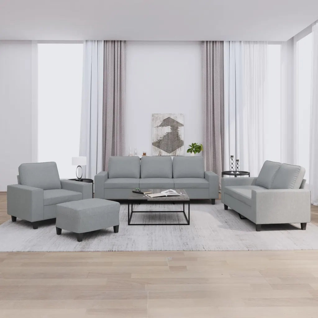 Set di Divani 4 pz Grigio Chiaro in Tessutocod mxl 83134