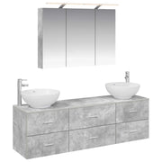 Set di mobili per il bagno 4 pcs Grigio Cemento 3406938