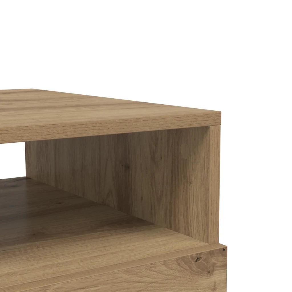 Tavolino da Salotto con Luci LED Rovere Artigianale 90x49x40 cm 857711