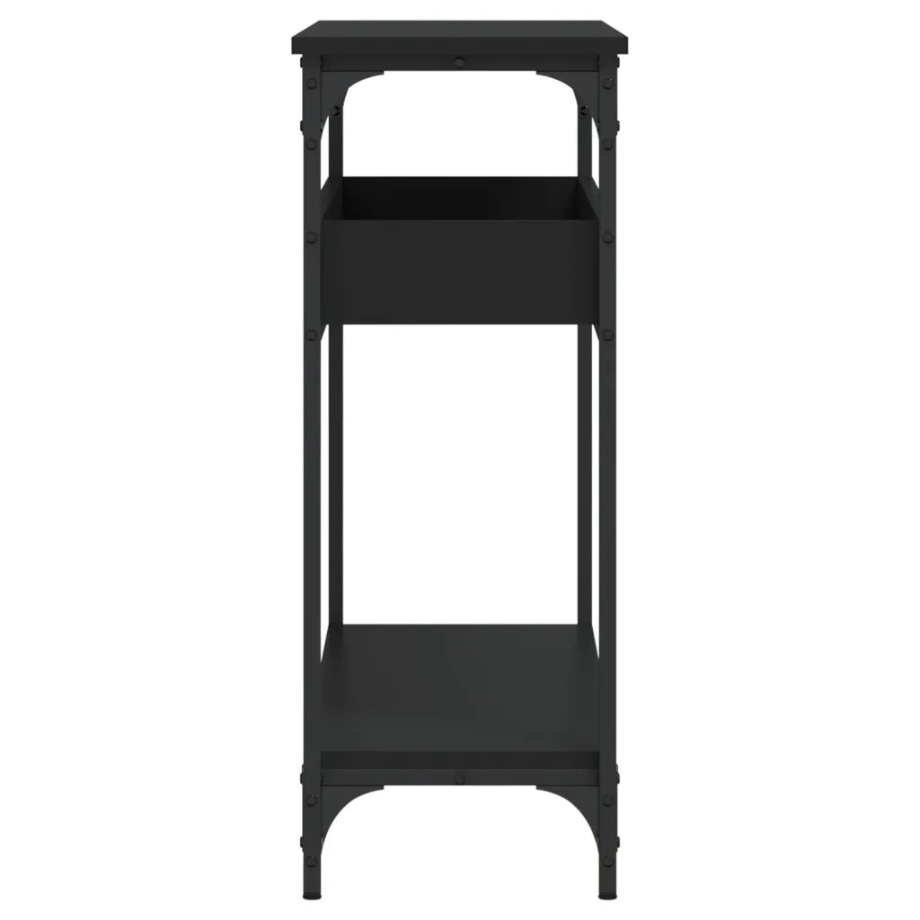 Tavolo Consolle con Ripiano Nero 100x29x75cm Legno Multistrato 837717