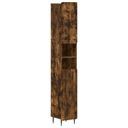 Armadio da Bagno con Ripiano Aperto ZWOLLE Rovere Fumo 896380