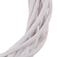 Set 6 Coroncine Bianche di Rattan Larghezza 25 cm