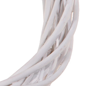 Set 6 Coroncine Bianche di Rattan Larghezza 25 cm