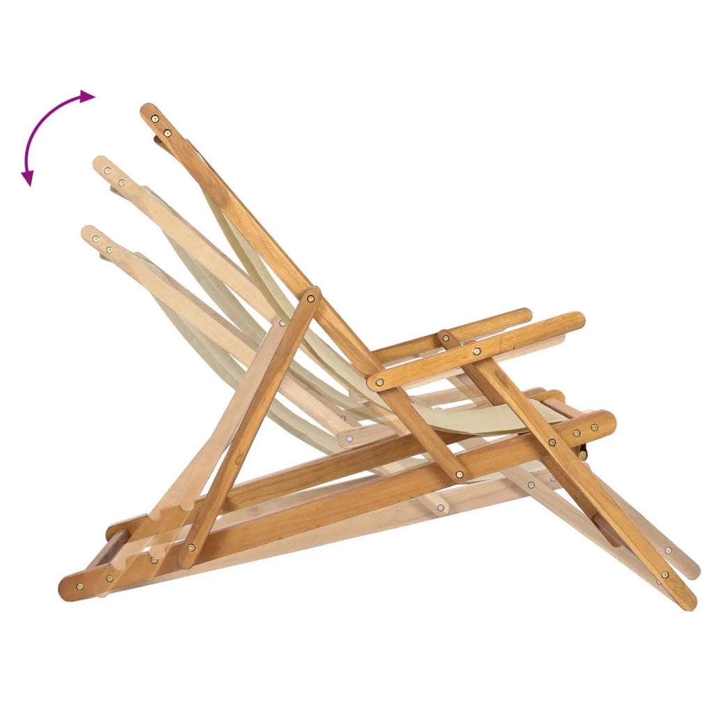 Sedia da spiaggia Beige Legno di teak solido 42032666