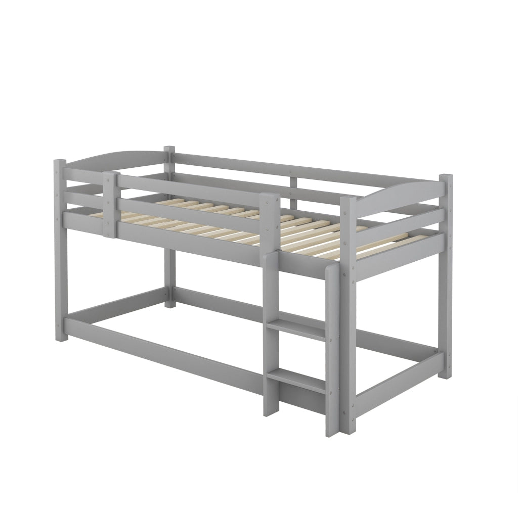 Letto a castello triplo in legno 90x200 cm grigio, soluzione salvaspazio