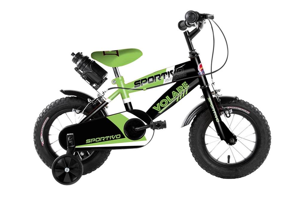Bicicletta per Bambini 14" Stabilizzatori e Freni Caliper Verde