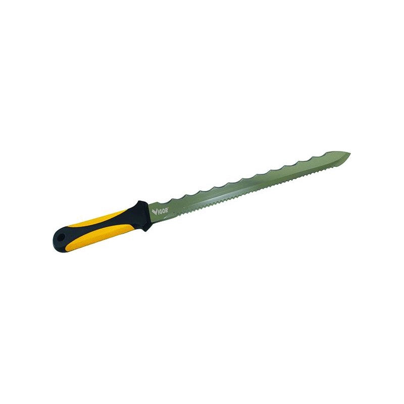 Coltello per isolanti Vigor, doppia lama inox, lama 28 cm
