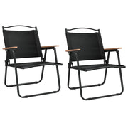 Sedie da Campeggio 2 pz | Sedie da Esterno Neri 54x55x78 cm Tessuto Oxford