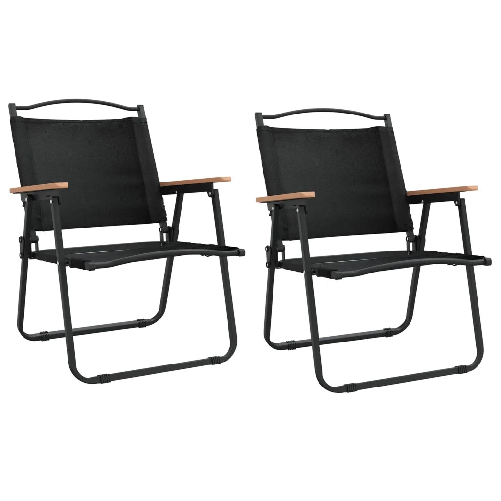 Sedie da Campeggio 2 pz | Sedie da Esterno Neri 54x55x78 cm Tessuto Oxford