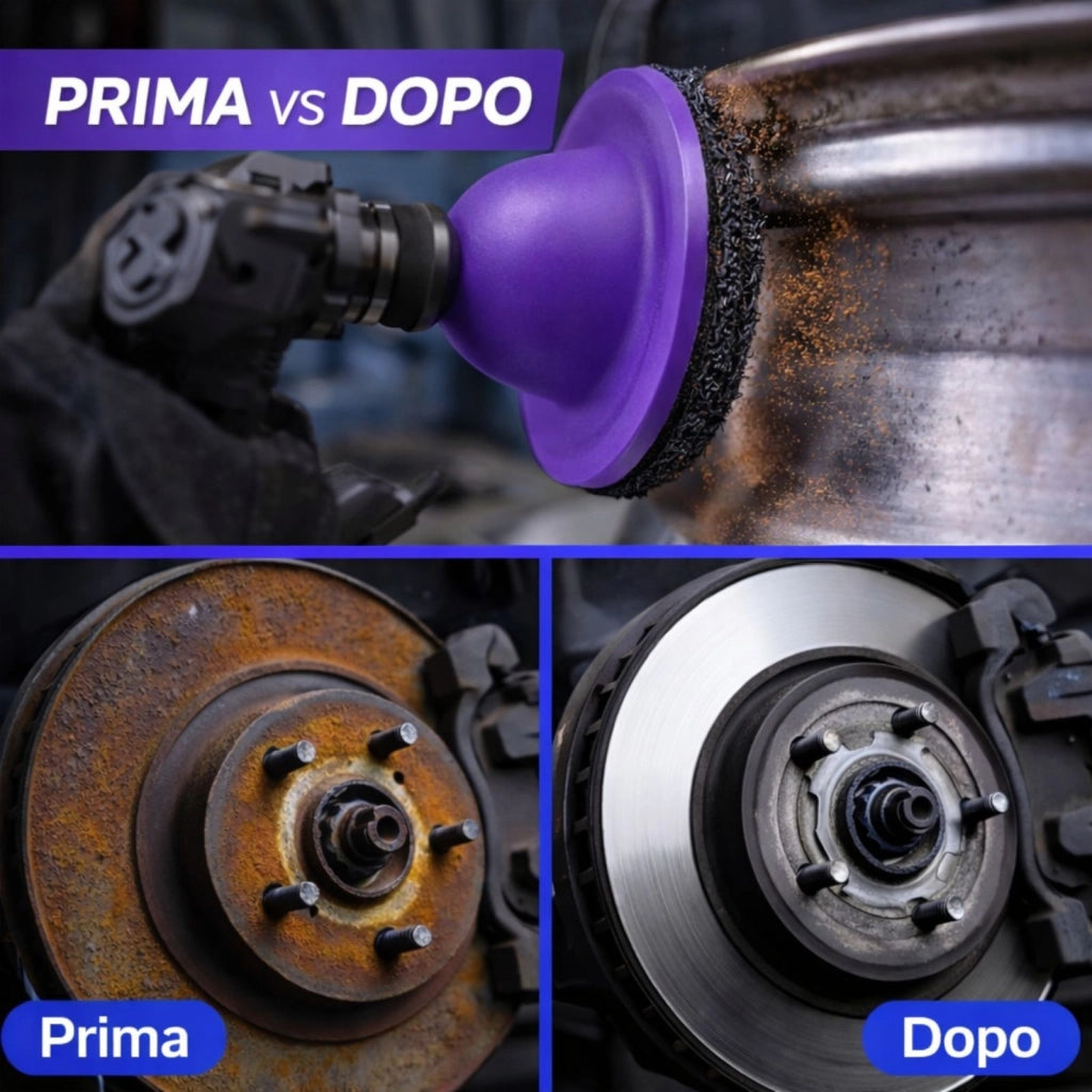 Spazzola Pulitore per Mozzi Ruota Ø150 mm Attacco 1/2 Rimozione Ruggine e Sporco 12853