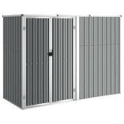 Capanno per Attrezzi-Casetta da Giardino Grigio 225x89x161 cm in Acciaio Zincato
