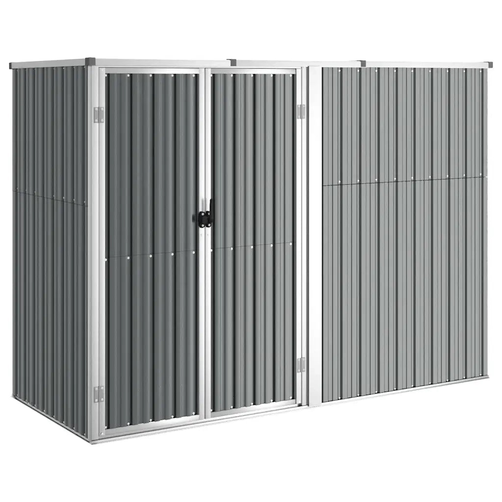 Capanno per Attrezzi-Casetta da Giardino Grigio 225x89x161 cm in Acciaio Zincato
