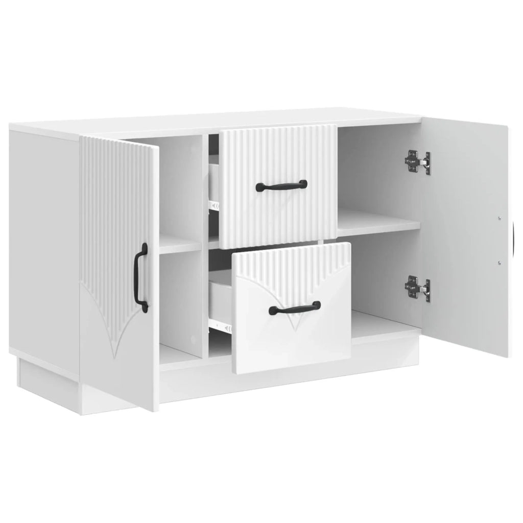 Credenza Bianco Lucido 89 x 34,5 x 57 cm Legno ingegnerizzato 895349