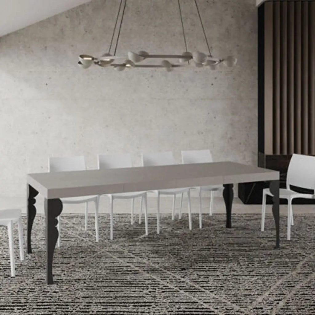 Tavolo allungabile 120/380x90 cm Paxon Premium cashmere gambe antracite