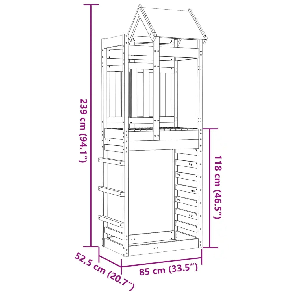 Torre da Gioco Marrone 85 x 52,5 x 239 cm Pino massello 3417196
