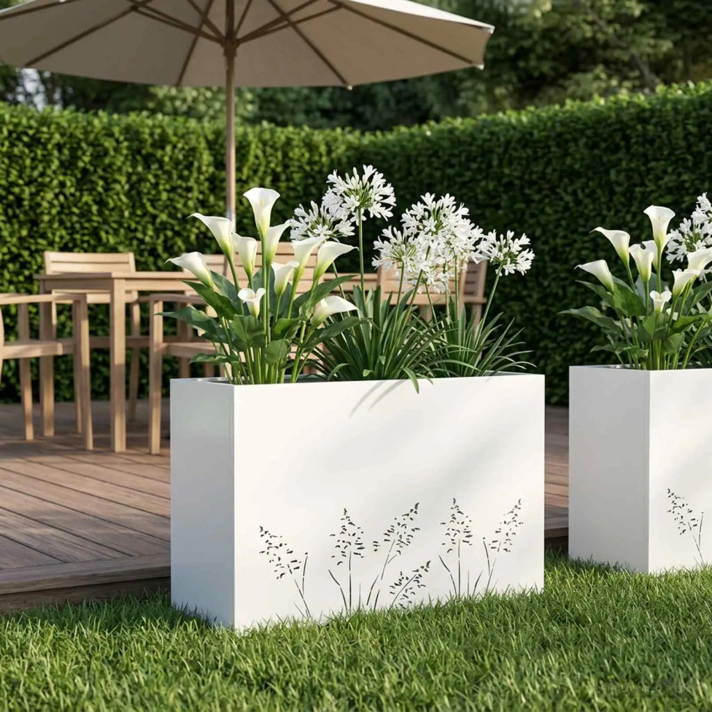 Vaso da giardino Bianco 80 x 30 x 49 cm 8005836