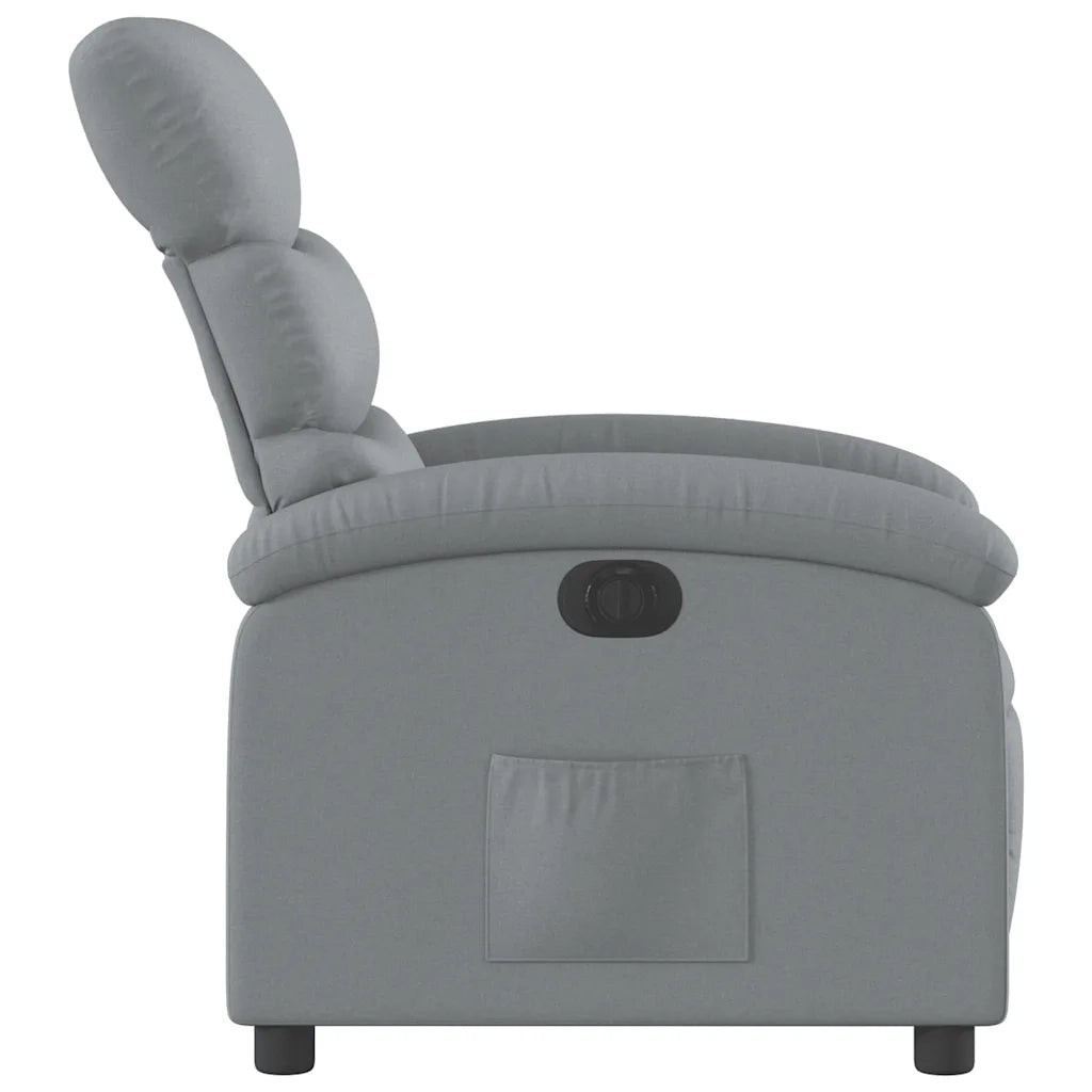 Poltrona | Sedia Relax Elettrica Reclinabile Grigio Chiaro in Tessuto