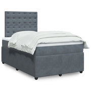 Giroletto a Molle con Materasso Grigio Scuro 120x190 cm Velluto