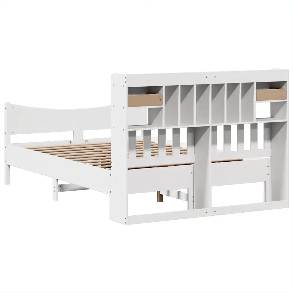 vidaXL Giroletto senza Materasso Bianco 150x200 cm Legno Massello Pino
