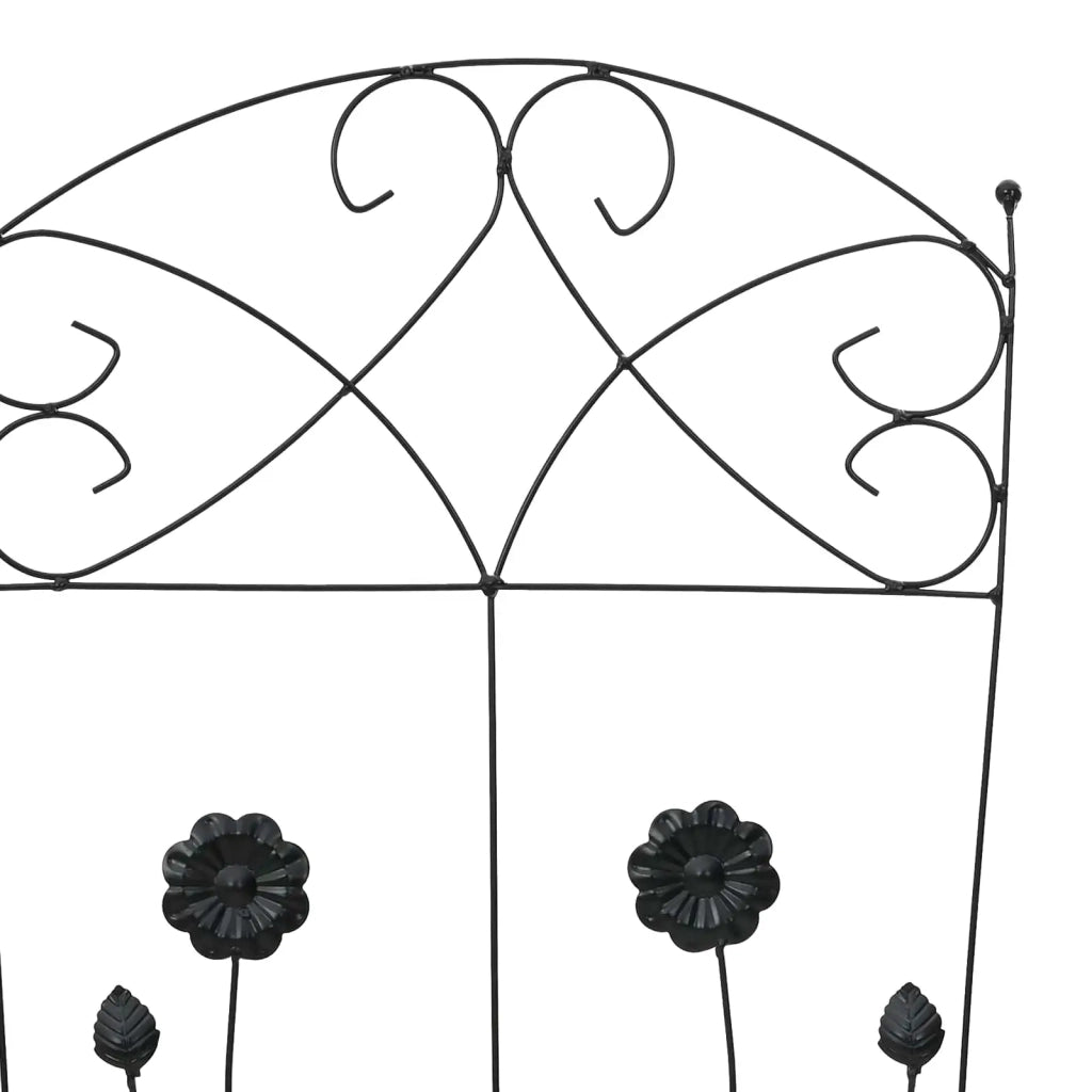 Recinzione per Giardino 3 pz Nero 110,5 x 42,5 cm Acciaio CFW4952661