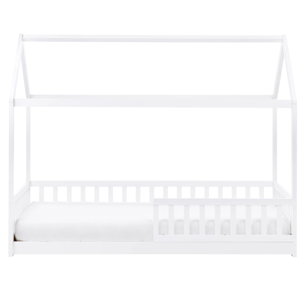 Letto per bambini a forma di casa UE Telaio singolo 90 x 200 cm con doghe in legno di pino bianco