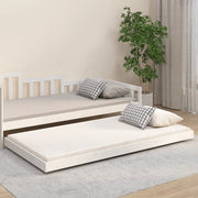 Giroletto senza Materasso-Struttura Letto Bianco 80x200 cm Legno Massello Pino 719597