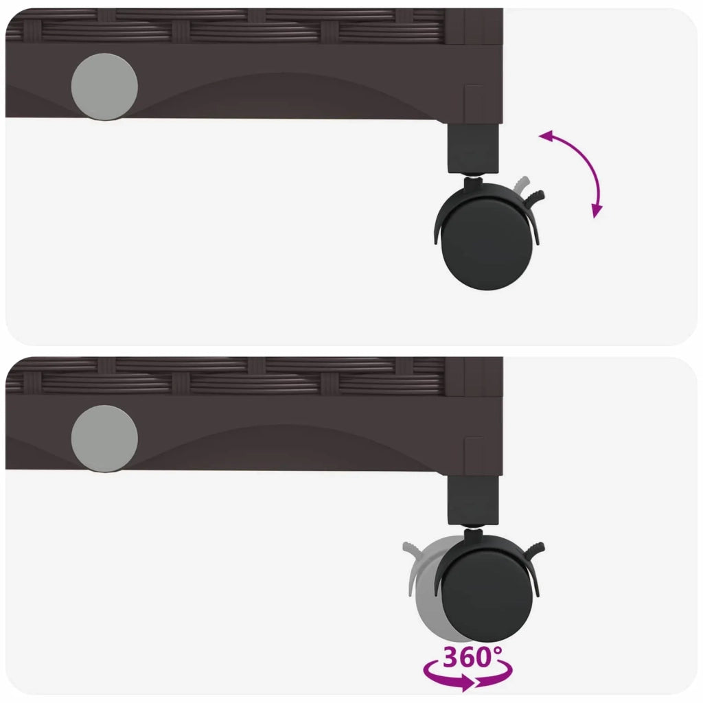 Vaso da Giardino con Copertura per Serra e Ruote 3 pz Marrone 3423066