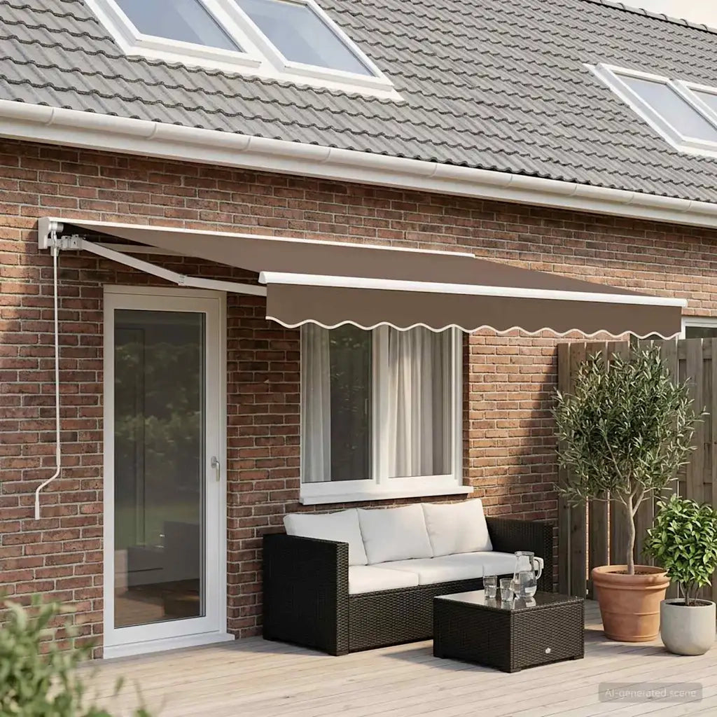 Tenda retrattile Tortora 4 x 2 m Poliestere e Alluminio 3425792