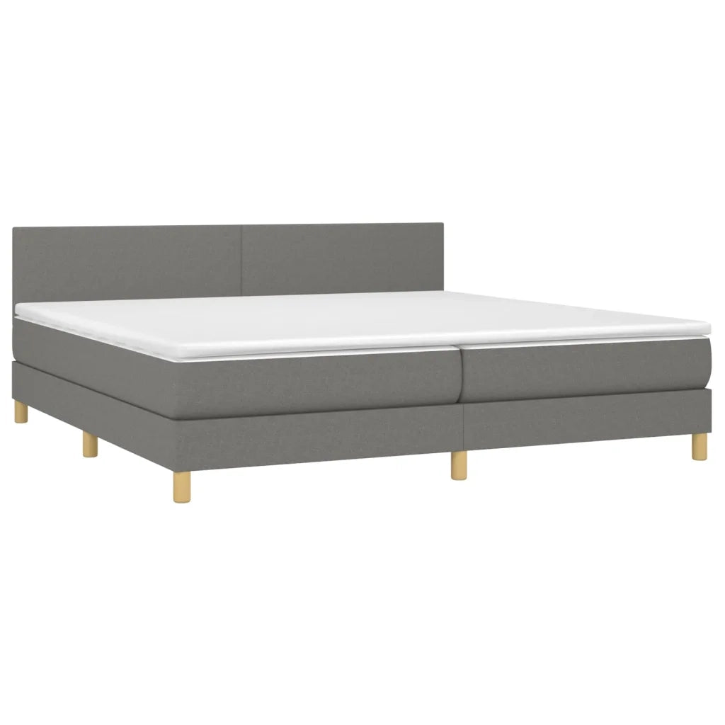 Giroletto a Molle con Materasso Grigio Scuro 200x200 cm Tessuto 3140482