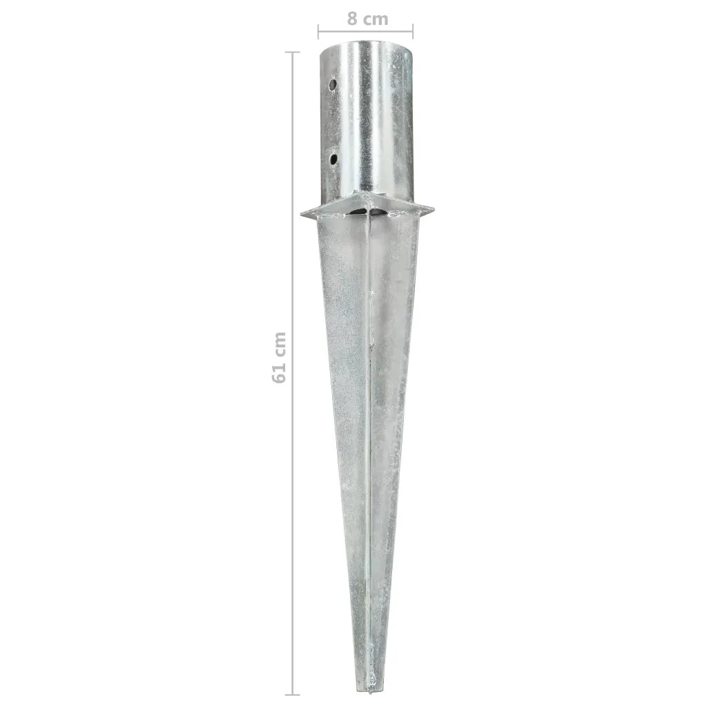 Picchetti di Terra 2 pz Argento 8x61 cm in Acciaio Zincato CFW8866241